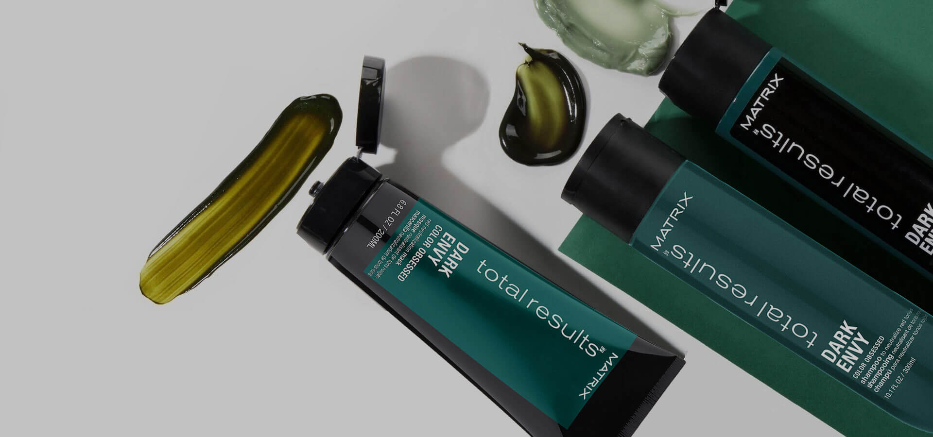 Matrix Total Results Dark Envy shampoo, conditioner en mask haarverzorgingsproducten.